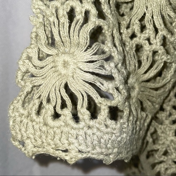 BFA Vintage Tank Top Lattice Crochet Cardigan Set Sleeveless Sweater Tank Top - Picture 3 of 12